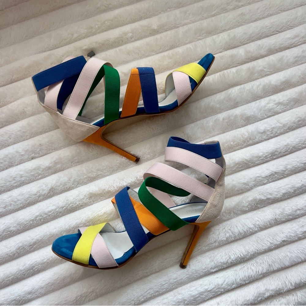 My Twin by Twin Multicolor Heels Size 38 Rainbow Sandals Colorblock